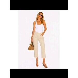 MOTHER The Ditcher Crop In Wash Chalk It Up Button fly Jeans Size 28 High Rise
